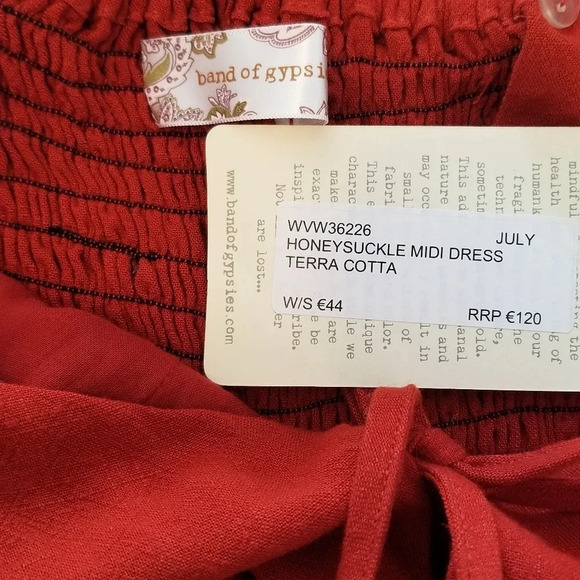 NWT Band of Gypsies Honeysuckle Orange Midi Dress S - Picture 6 of 7